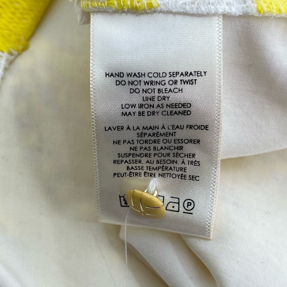 NWT Maeve by Anthropologie Yellow White Floral Embroidered Mini Slip Dress 6 Six - Picture 10 of 11